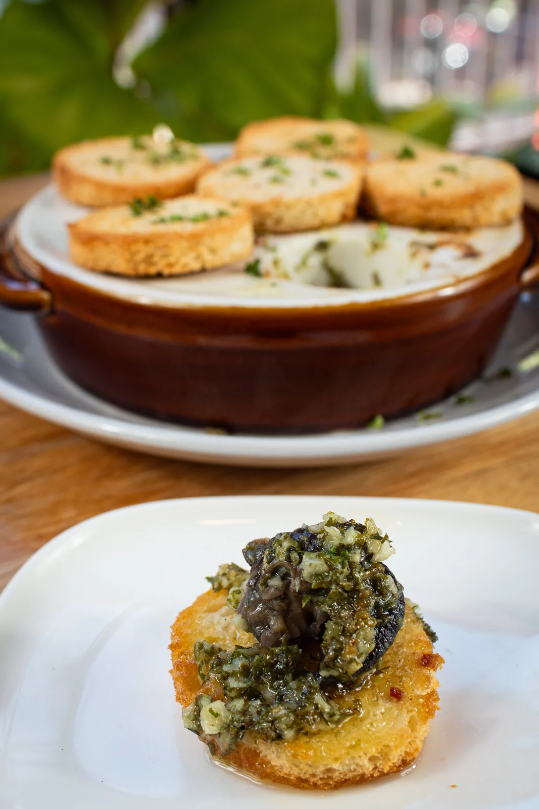 Escargots on crostini